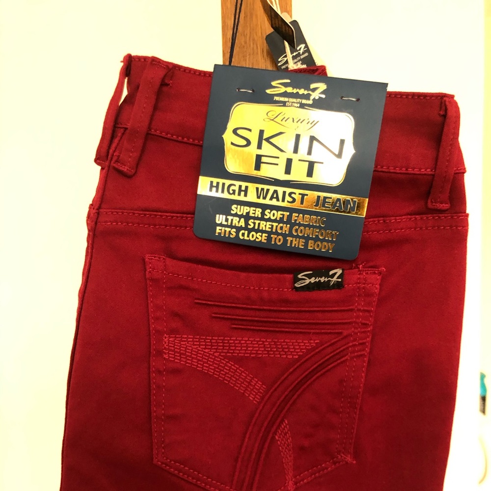 NWT Seven7 Cranberry High Waist Jean